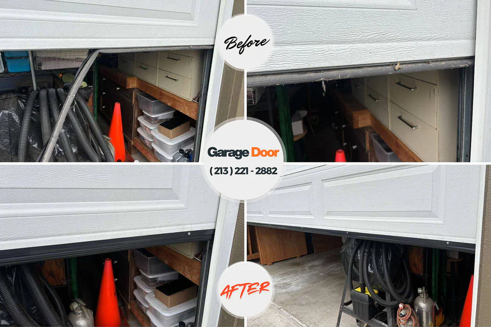 Before and after: garage door repair Akron, PA